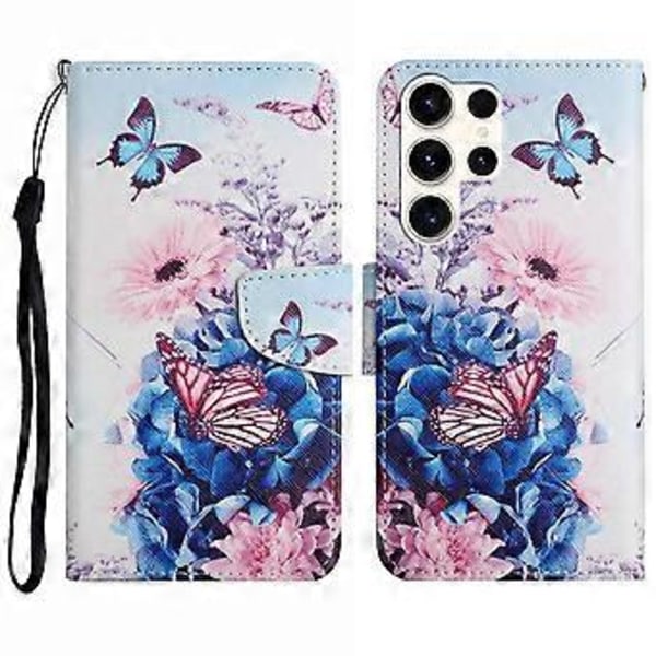 Til Samsung Galaxy S25 Ultra Etui Mønstertryk Beskyttende Læder Folio Telefon Cover (Style N)