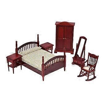6 st 1/12 Dockhus Mini Sovrumsmöbler Modell Helkroppsspegel för Baby