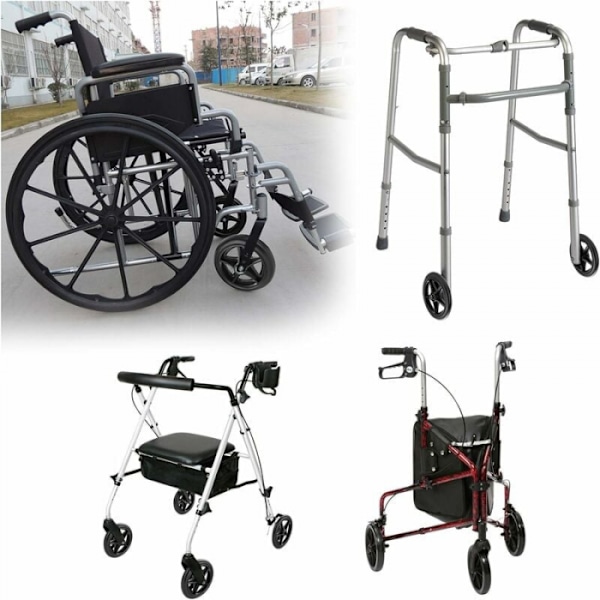 2-pack 6-tums gummihjul för rullstol, rollator,