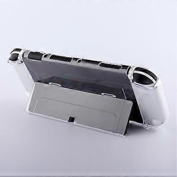 Type C til Nintendo Switch OLED Beskyttelse Gennemsigtigt Hårdt PC Cover med Støttefod (Style C)