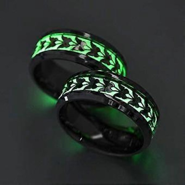 Glødende Ringe Til Kvinder Mænd Rustfrit Stål Sommerfugl Venus Orb Ring Gløder I Mørket Ring Trendy Søde Ringe Til Mænd Sarte