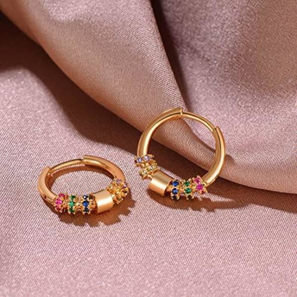 Guld Hoop Øreringe til Kvinder   Guldbelagte Huggie Øreringe Håndlavede Simple Minimalisme Hoop Hypoallergeniske Øreringe til E