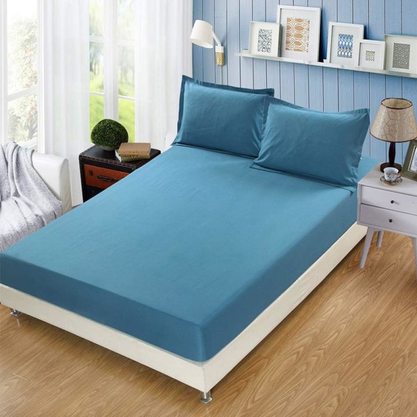 Fitted sheet, 220 x 200 cm, cover 30 cm, polyester mattress prot