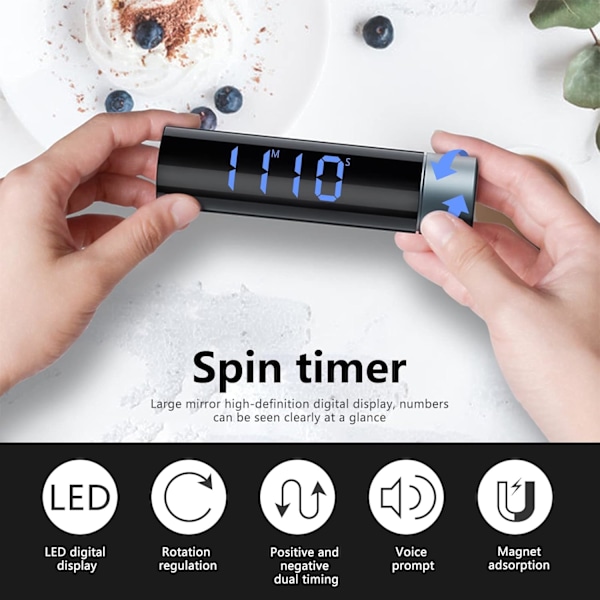 Magnetisk Kjøkken Timer, HD LED Digital Timer Nedtelling Stoppklokke