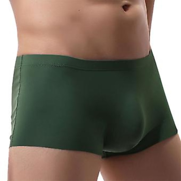 Fianao Herrar U Konvex Isilks Underkläder Seamless Super Tunna Boxer Underkläder (M Atrovirens)