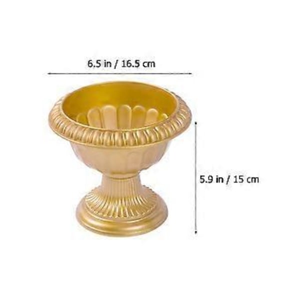 4 st Husdekorationer Blomsterarrangemang Kruka Romersk Kolonn Pelare Vas Guld Vas Urna