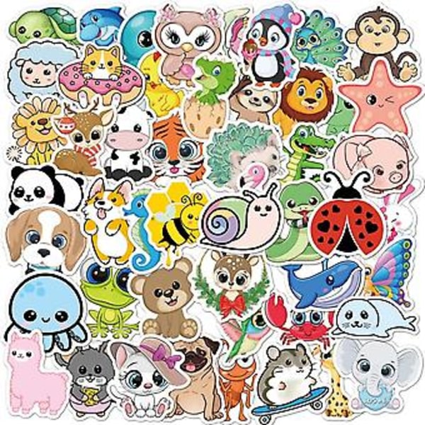 50 Søde Tegneserie Dyre Stickers Kawaii Dekaler Laptop Skrivebog Telefon Kuffert Køleskab Graffiti Dekoration Sticker Børnelegetøj