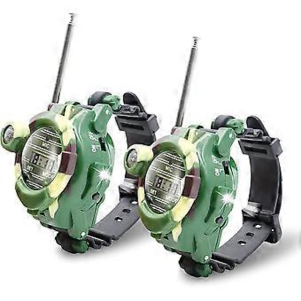 Walkie Talkies Ur, Spion Ur, Hær Legetøj til Børn 8-12 År, 7 i 1 Digital Ur Walkie Talkies, To-Vejs Lang Rækkevidde Sendermodtager med Lommelygte, Cool
