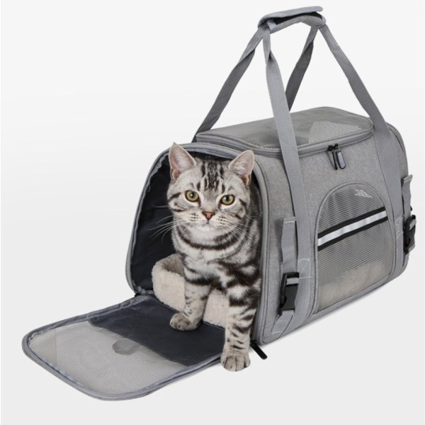 Hundväska, transportväska för husdjur, grå