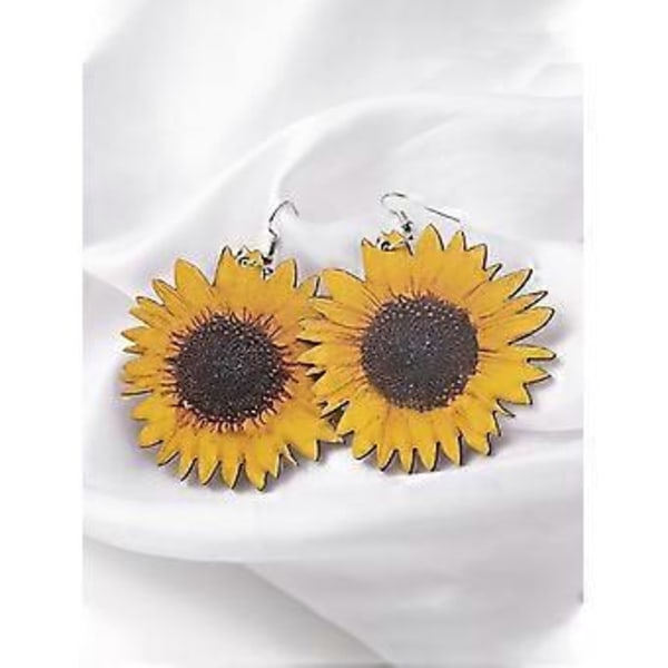 Solsikkeøredobber for kvinner 3D Solsikke Daisy Blomst Drop Dangle Øredobber Bohemian Solsikke Statement Øredobber Smykker u2026