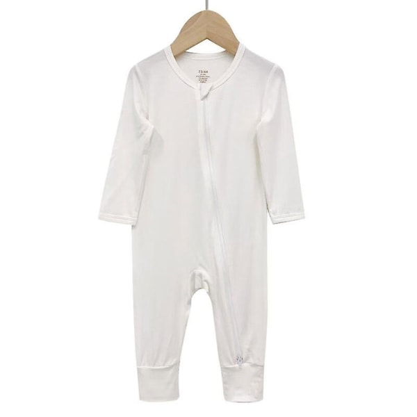 Baby clothes Bamboo fiber baby clothes Newborn baby one-piece clothes，white