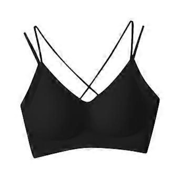 Dame BH Jelly Strip Støtte T-skjorte BH Undertøy Push up BH Polstrede Braletter (XL Svart)