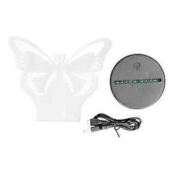 Nattlampa 7 Färger Touchkontroll USB-Laddning Batteridriven 3D Vivid Form Sänglampa för Sovrum Barnrum