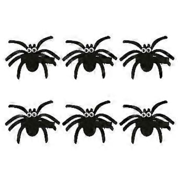 6 stk. Spøgelses Sort Edderkop Hårspænder Halloween Klæd Ud Hår Ornament Party Props Edderkop Hårklemmer Sjove Hårnåle Hårtilbehør til Børn
