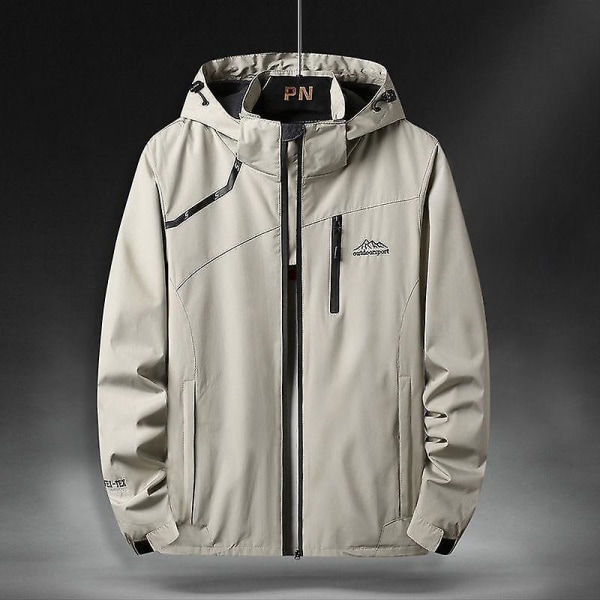 Outdoor Waterproof Jacket Loose Large Size Windproof Jacket Four Seasons Mountaineering Wear Dark gray 6XL