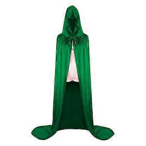Halloween Kappe Halloween Kappe Cosplay Maskerade Kostume Heksekappe Hekse Elf Kappe Troldmandskostume (M Grøn)