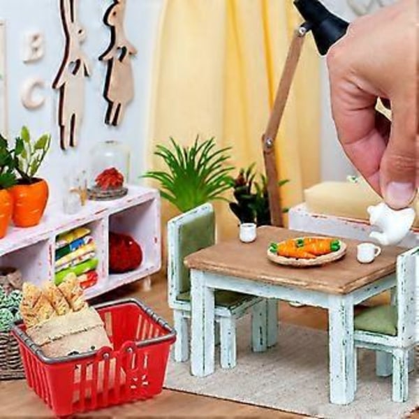 20 st Miniatyr Supermarknadskorgar Simulering Små Diverse Förvaringskorgar Modeller Leksaker Dockhus Ornament