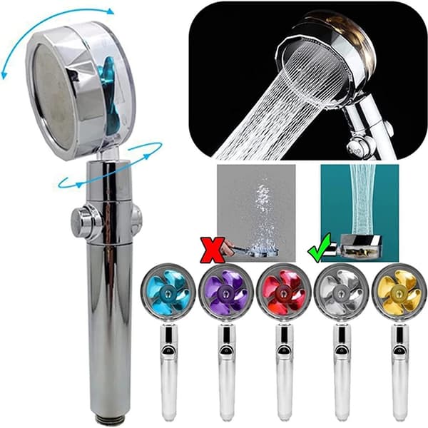 Brusehoved med propel - Turbo Silver Brusehoved Blå
