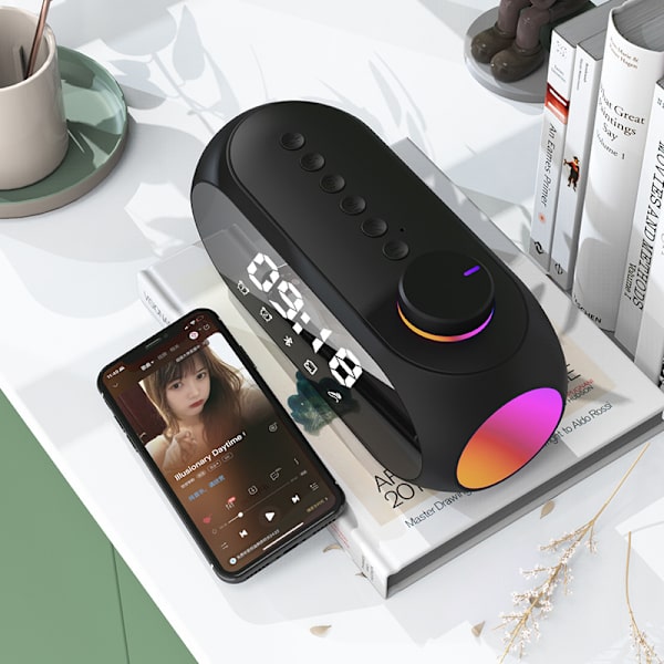 Bærbar Mini FM Radio Modtager Hifi Lyd Rgb Bluetooth Højttaler Med