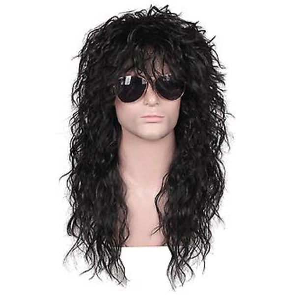 70- och 80-tals Herr Mull-Peruk Halloween Cosplay Lockig Peruk Värmebeständig Syntetisk Peruk Heavy Metal Rock Cosplay Peruk (Beige)