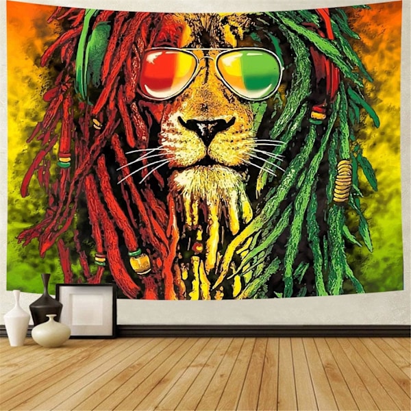 Rasta Gobeläng Lejonhuvud Bob Gobeläng Väggbonad Bakgrund för vardagsrum