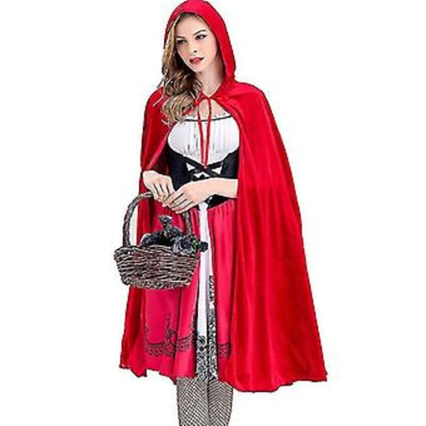Rödluvan Cosplay Partydräkt Karneval Kvinna Kappa Kappe Fint Klä Upp (L)