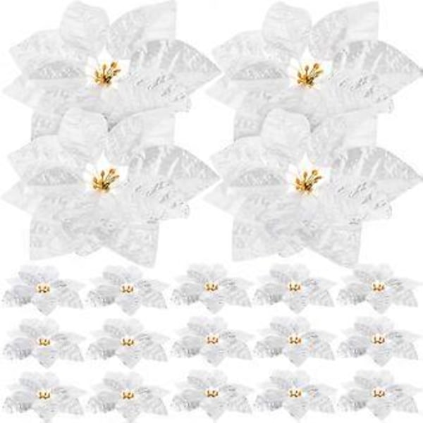 28 stk. Kunstige Jule-Juleblomster Juleblomster Kunstige Blomster Falske Julehåndværksblomster