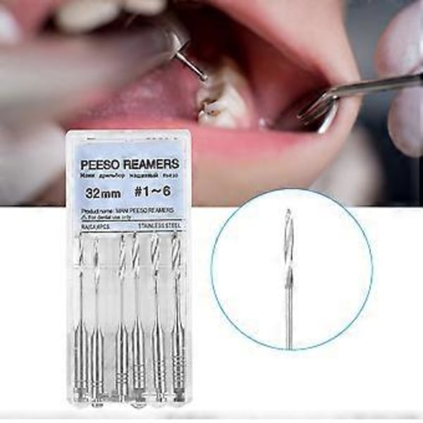 6 st Tungsten Stål Fräsar Tandborr Tandtillbehör Verktyg för Tandläkare 32mm Blandade Nummer (#1-6)( )