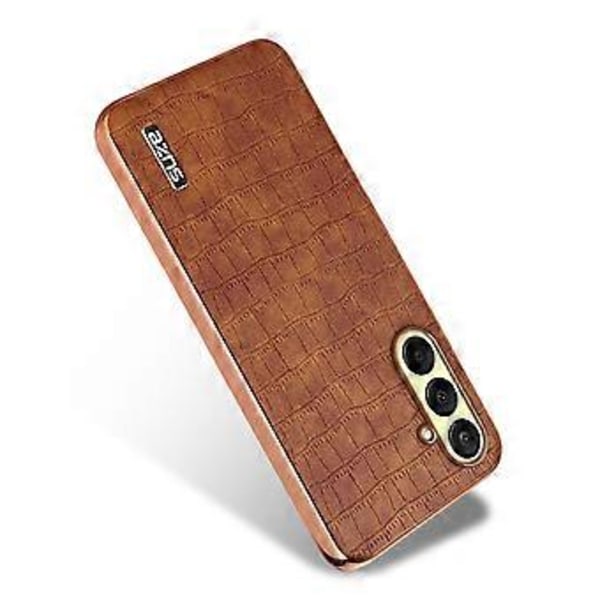 AZNS Samsung Galaxy A26 5G -kotelo, galvanointi, krokotiilinnahkajäljitelmä PU+TPU puhelinkuori - Ruskea (Ruskea)