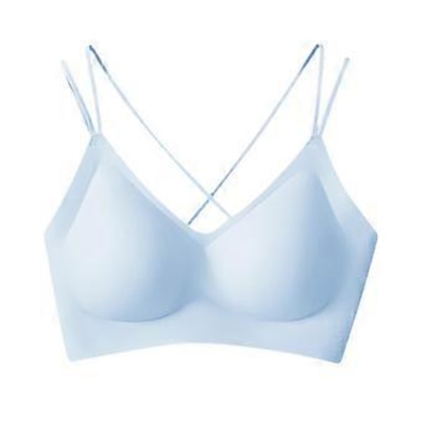 Dame BH Jelly Strip Support T-shirt BH Undertøj Push up BH Polstrede Braletter (M Blå)