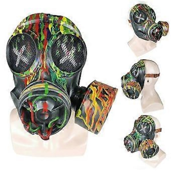Halloween-kauhumaski Camo Kaasunaamari Aikuisten Unisex Lateksinaamio Juhlat Naamiaisasut Cosplay-rekvisiitta