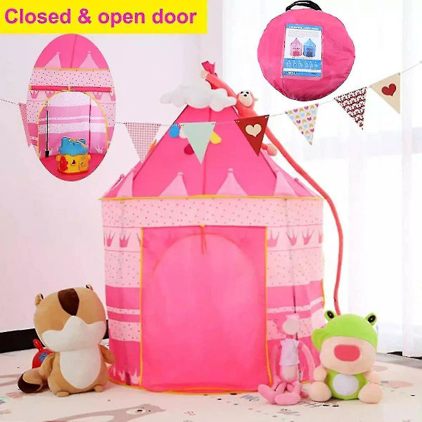 Barnens prinsesstält Playhouse Flicka Överdimensionerad Yurt Leksaksslott Baby Hopvikbar Inomhustält