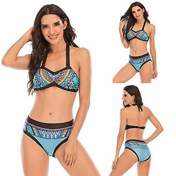 Flickors badkläder bikini plus size damer geometriska mönster tryckt sexig aliexpress badkläder 4xl