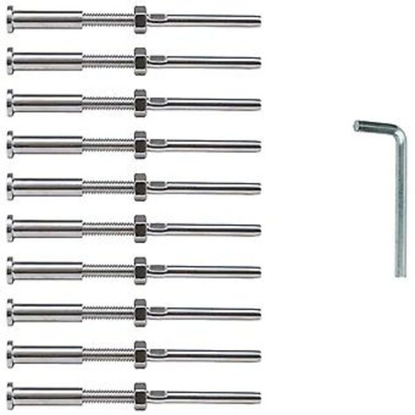 20 stk Usynlige Turnbuckles Håndsveis Trådstud Spenning Hex Hode Endefitting Mottakerterminal