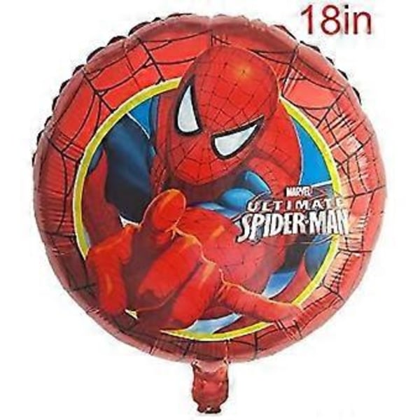 Superhero Spiderman -folioballoonit 5 kpl poikien ja tyttöjen syntymäpäiväjuhliin - Nauhat mukana.