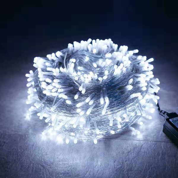 200 LED utendørs julelys kald hvit julebelysning utendørs