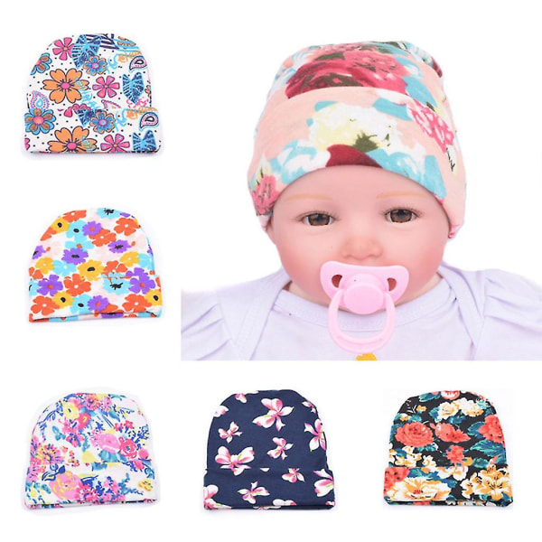 Baby Infants Printing Beanie Hat Toddler Knitted Cotton Cap For Children Newborn Color