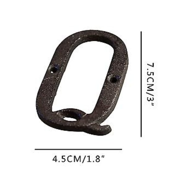 Alloy Smijern Nummer Bogstav DIY Husbogstav Q