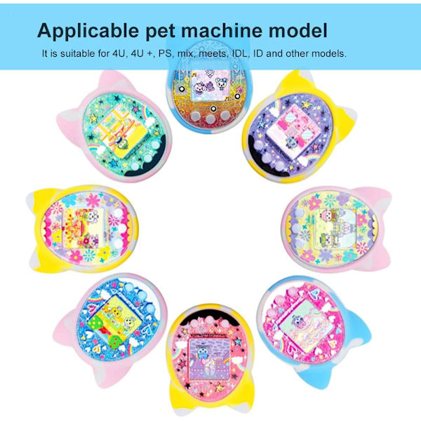Lemmikkipelikonsolin suojakotelo Tamagotchi-piirrettyyn elektroniseen lemmikkiin