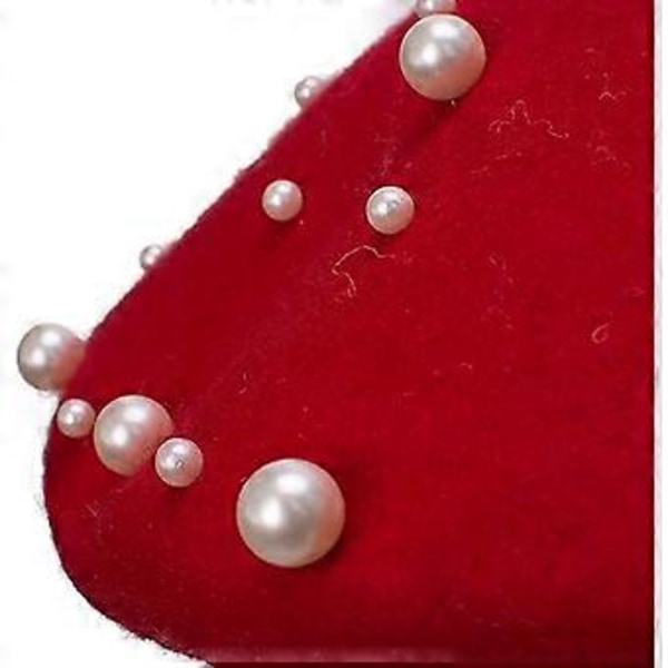 Rød Vinterhue Strikket Beanie Hue Uld Beret Fransk Stil Perlebesat Beret Kasket
