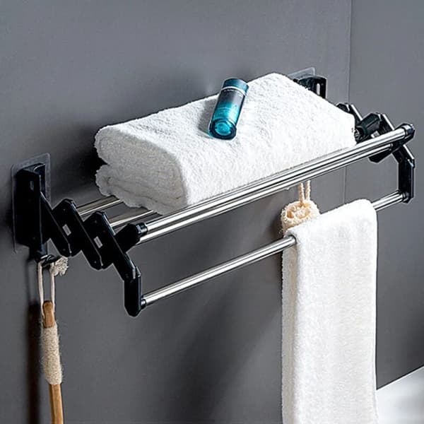 50cm Retractable Towel Rack, Wall Mounted Bathroom Towel Rack, No