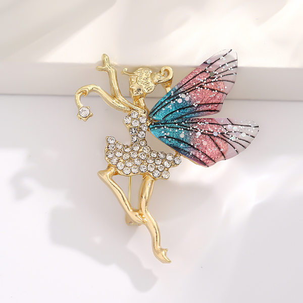 2 st balett dans flickor brosch nålar strass dansare dansande broscher