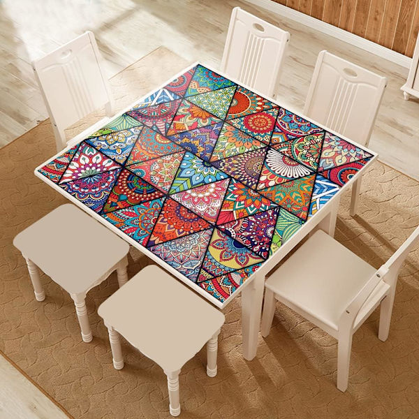 16 st (6x6 tum) Mandala-stil dekorativa kakeldekaler, självhäftande