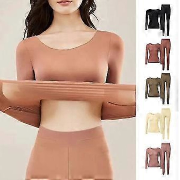 Termisk Dräkt Termiska Byxor Långa Underbyxor Vinter Leggings Män Kvinnor Unisex (Svart L)