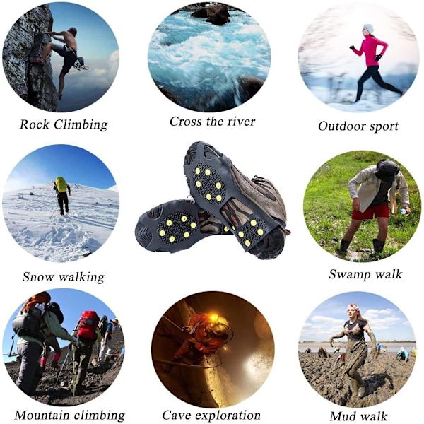 Skridsikre klamper, skridsikre gummisko, skridsikre sne og is