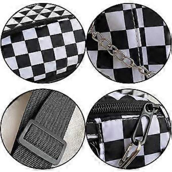 Kontrastfarget brystveske, trendy mote, kul stil, skulderveske, handleveske, tekstur, style2051