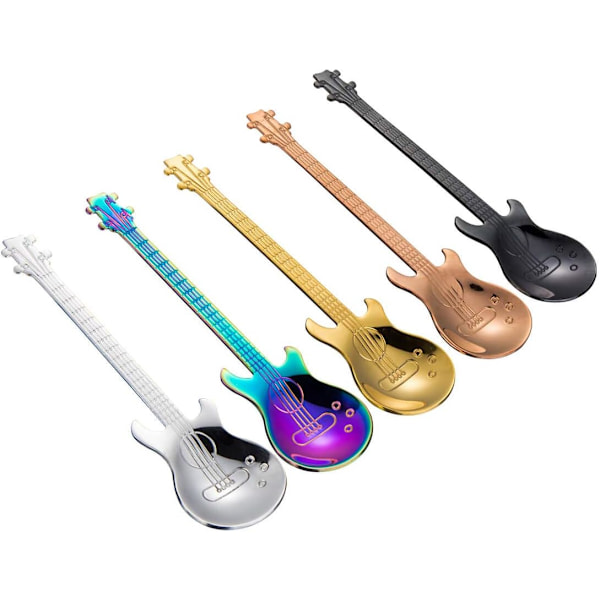 Guitar Ske Set i Rustfrit Stål - Espresso Skeer 5