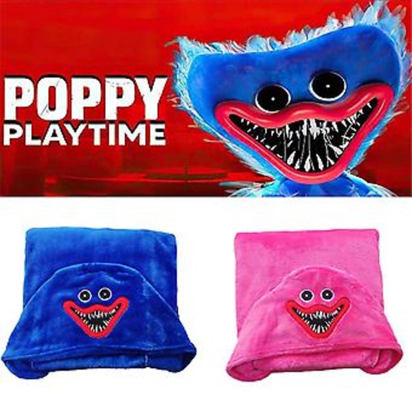 Poppy Playtime Huggy Wuggy Hooded Blanket For Adult Kids(M Red)