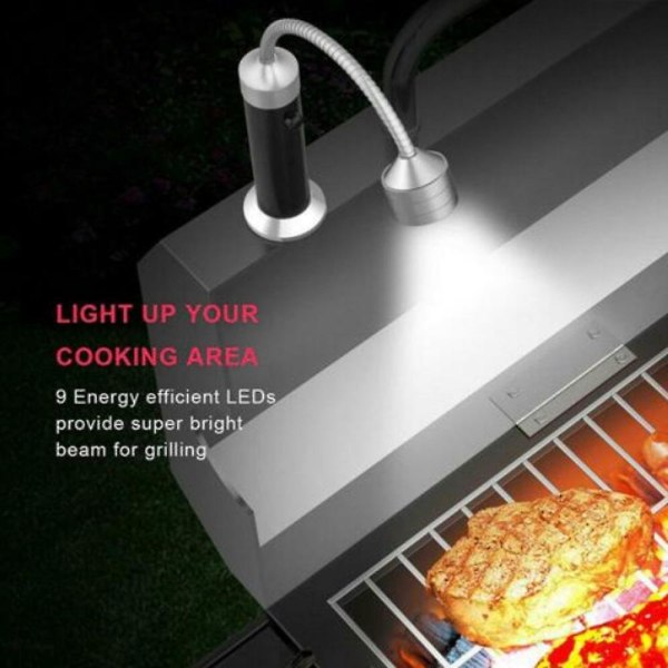 Grilllampa, 2 delar Magnetisk 360 graders justerbar grilllätt väderbeständig utomhusgrill för grillning, camping, fest