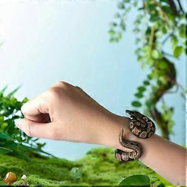 Nyhet Simuleringsormarmband, Läskigt Djurmodell Armband, Roliga Leksaker för Barn för Fest Halloween Leksak (Burmesiska Pytonormar)